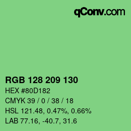 カラーコード: RGB 128 209 130 | qconv.com