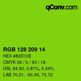 Color code: RGB 128 209 14 | qconv.com