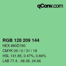 颜色代码: RGB 128 209 144 | qconv.com