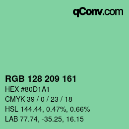 Color code: RGB 128 209 161 | qconv.com