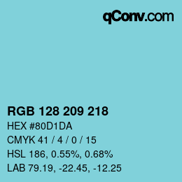 Color code: RGB 128 209 218 | qconv.com