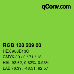 颜色代码: RGB 128 209 60 | qconv.com