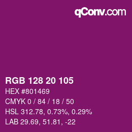 Color code: RGB 128 20 105 | qconv.com