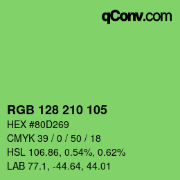 カラーコード: RGB 128 210 105 | qconv.com
