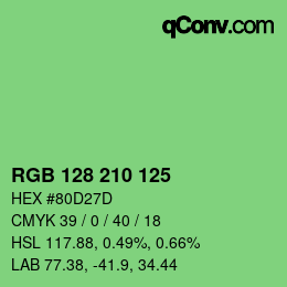 Color code: RGB 128 210 125 | qconv.com