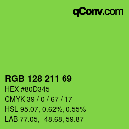 Color code: RGB 128 211 69 | qconv.com