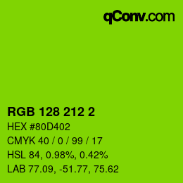 カラーコード: RGB 128 212 2 | qconv.com