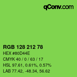 颜色代码: RGB 128 212 78 | qconv.com