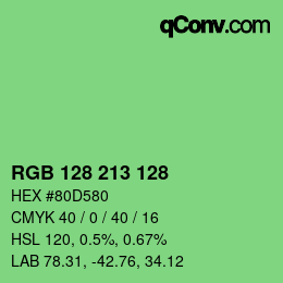 カラーコード: RGB 128 213 128 | qconv.com