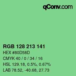Color code: RGB 128 213 141 | qconv.com