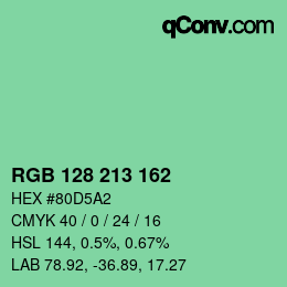 Color code: RGB 128 213 162 | qconv.com