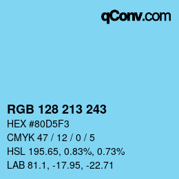 Color code: RGB 128 213 243 | qconv.com