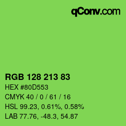 Código de color: RGB 128 213 83 | qconv.com