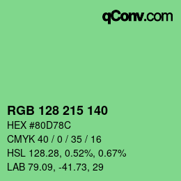 Color code: RGB 128 215 140 | qconv.com