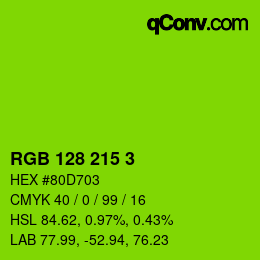カラーコード: RGB 128 215 3 | qconv.com