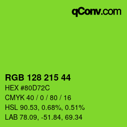 Color code: RGB 128 215 44 | qconv.com