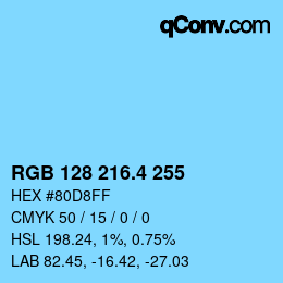 カラーコード: RGB 128 216.4 255 | qconv.com