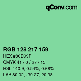 Color code: RGB 128 217 159 | qconv.com
