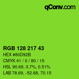颜色代码: RGB 128 217 43 | qconv.com