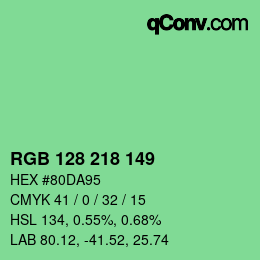 Color code: RGB 128 218 149 | qconv.com