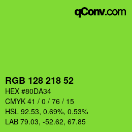 Color code: RGB 128 218 52 | qconv.com