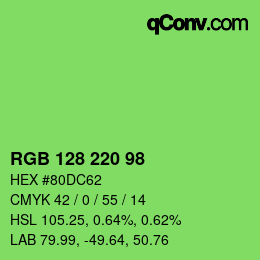 Color code: RGB 128 220 98 | qconv.com