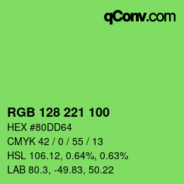 Color code: RGB 128 221 100 | qconv.com