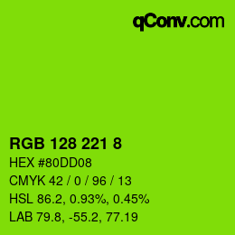 Color code: RGB 128 221 8 | qconv.com