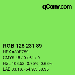 Color code: RGB 128 231 89 | qconv.com