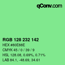 Color code: RGB 128 232 142 | qconv.com