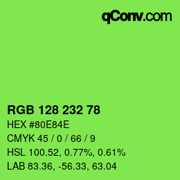 Color code: RGB 128 232 78 | qconv.com