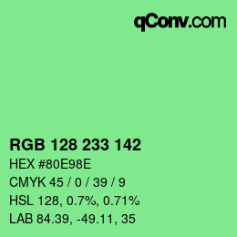 Color code: RGB 128 233 142 | qconv.com