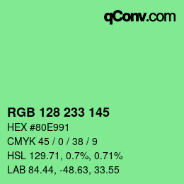 Color code: RGB 128 233 145 | qconv.com