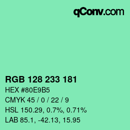 Color code: RGB 128 233 181 | qconv.com