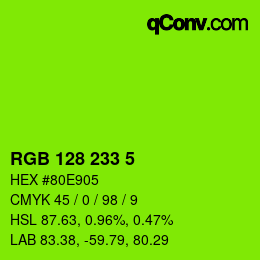 Color code: RGB 128 233 5 | qconv.com