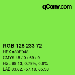 Color code: RGB 128 233 72 | qconv.com