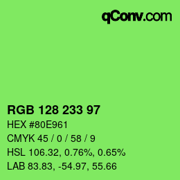 Color code: RGB 128 233 97 | qconv.com