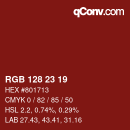 Color code: RGB 128 23 19 | qconv.com