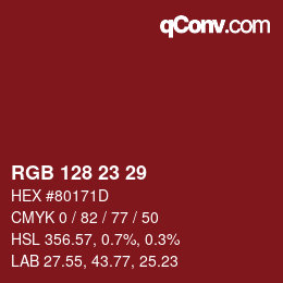 Color code: RGB 128 23 29 | qconv.com