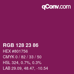 Color code: RGB 128 23 86 | qconv.com