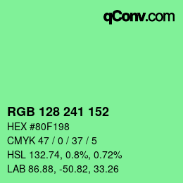 Color code: RGB 128 241 152 | qconv.com