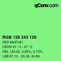 Color code: RGB 128 243 129 | qconv.com
