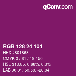 カラーコード: RGB 128 24 104 | qconv.com