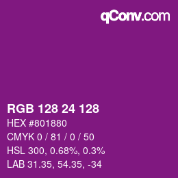 Color code: RGB 128 24 128 | qconv.com