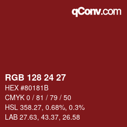 Color code: RGB 128 24 27 | qconv.com