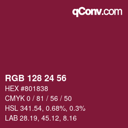 Color code: RGB 128 24 56 | qconv.com