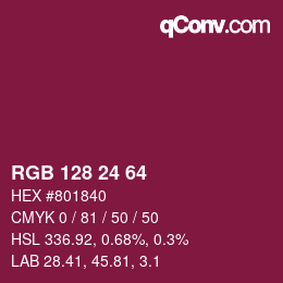 カラーコード: RGB 128 24 64 | qconv.com