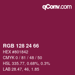 カラーコード: RGB 128 24 66 | qconv.com
