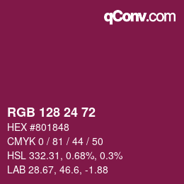 カラーコード: RGB 128 24 72 | qconv.com