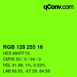Color code: RGB 128 255 16 | qconv.com